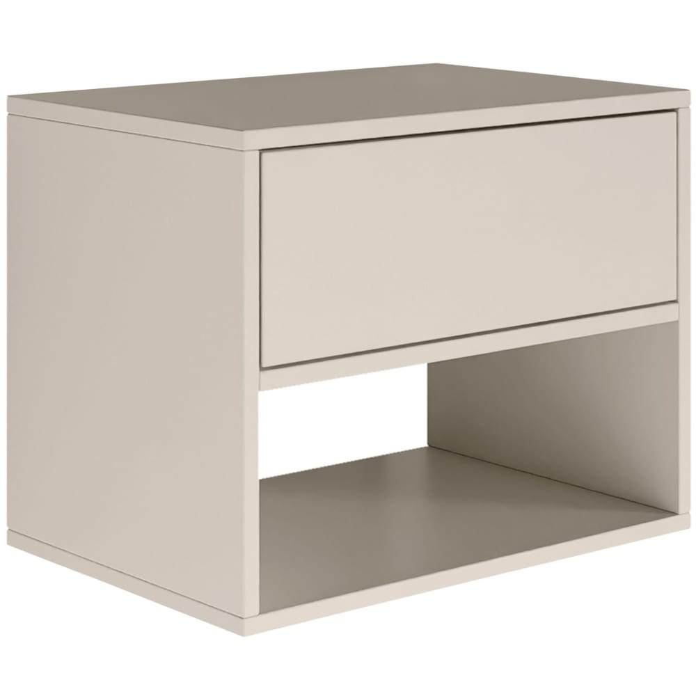 Table de chevet suspendue avec tiroir et niche, gris cachemire, 50 cm Table de chevet suspendue avec tiroir et niche, gris cachemire, 50 cm