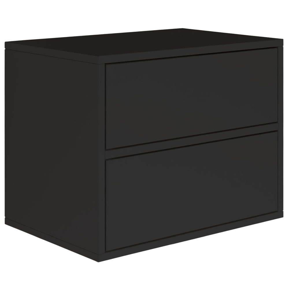 Table de chevet suspendue avec 2 tiroirs, noir, 50 cm Table de chevet suspendue avec 2 tiroirs, noir, 50 cm