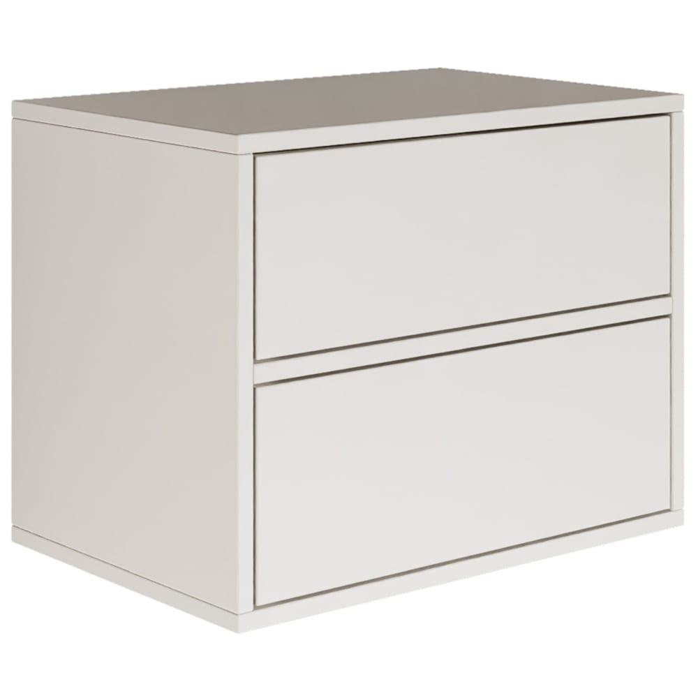 Table de chevet suspendue avec 2 tiroirs, blanc, 50 cm Table de chevet suspendue avec 2 tiroirs, blanc, 50 cm