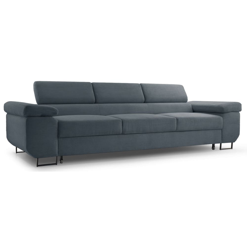 Selsey Schlafsofa mit verstellbaren Kopfstützen und Stauraum, Cord, Blaugrau style modern - Stoff
