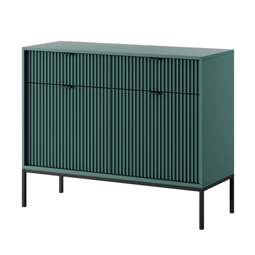 Selsey Sideboard 2-türig, grün mit schwarzem Gestell, 104 cm style modern - Spanplatte