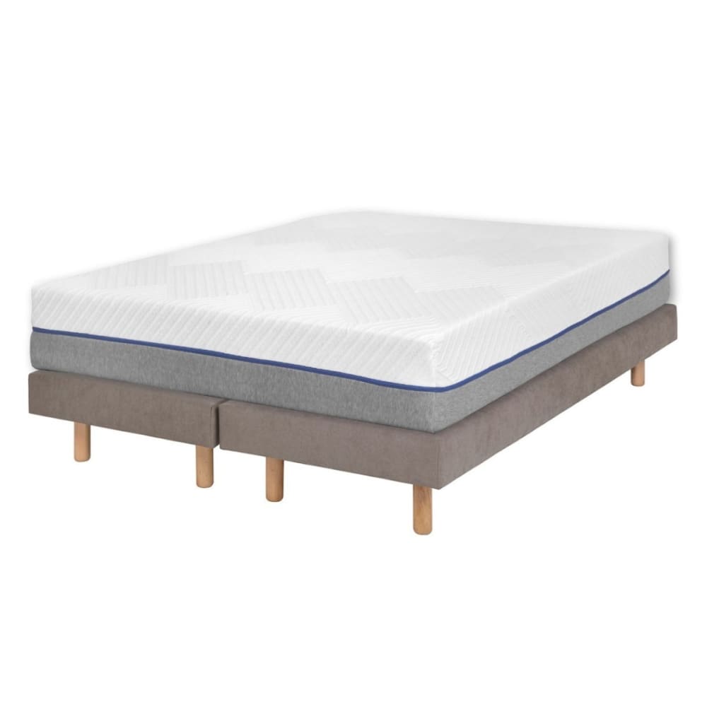 Pack 2 sommiers tapissiers avec matelas bois massif lin 70x190 cm