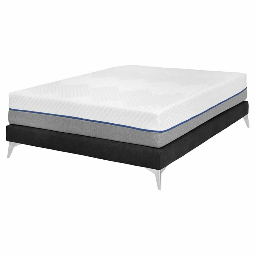 Pack sommier tapissier avec matelas bois massif noir 140x190 cm
