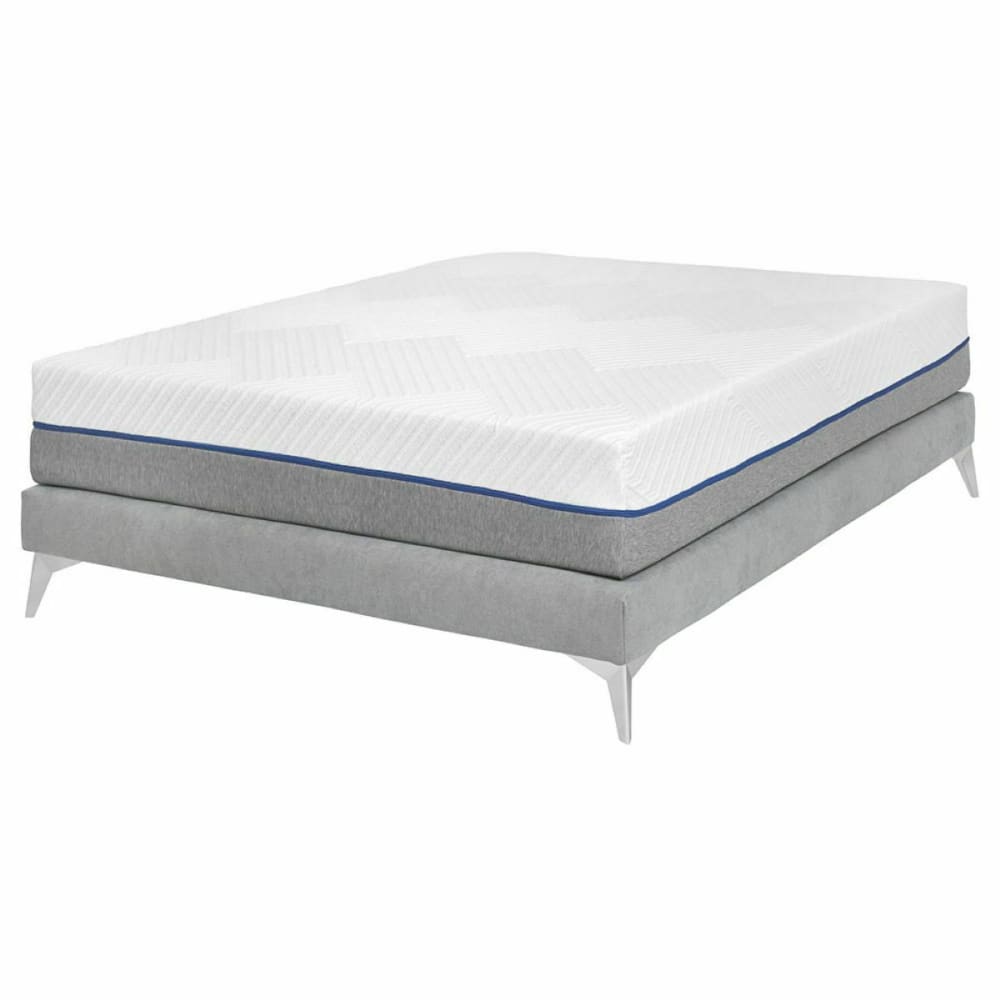 Pack sommier tapissier avec matelas bois massif gris 140x190 cm