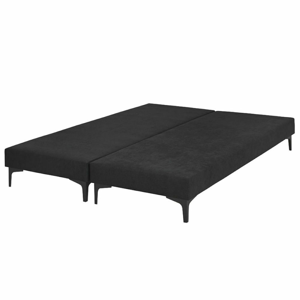 Lot de 2 sommiers tapissiers bois massif noir 80x200 cm