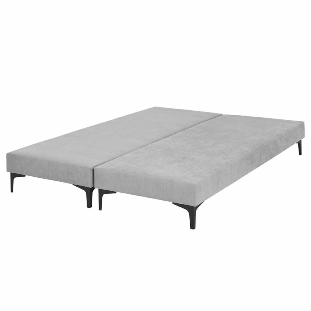 Lot de 2 sommiers tapissiers bois massif gris 80x200 cm