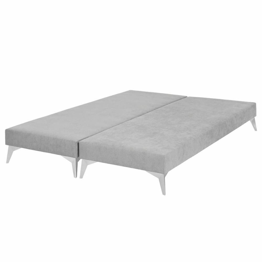 Lot de 2 sommiers tapissiers bois massif gris 70x190 cm