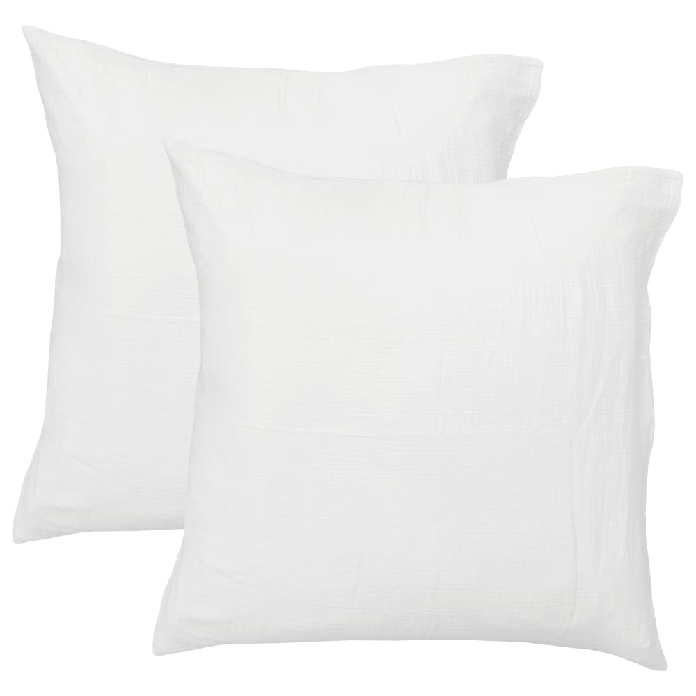 Set de 2 taies d'oreiller unies en coton Blanc 65x65cm