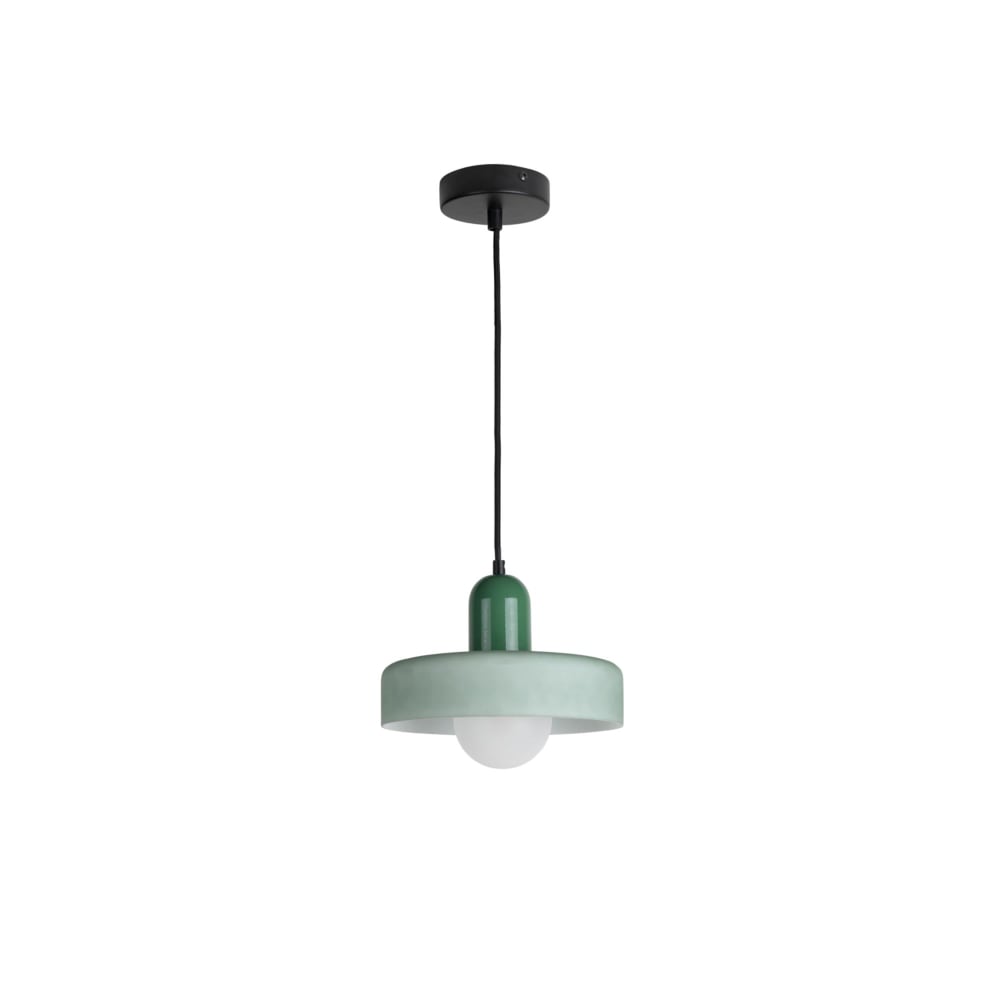 Suspension verre vert 25x25x23cm — vue 3