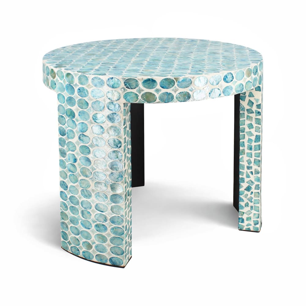 table d'appoint en coquille - bleu