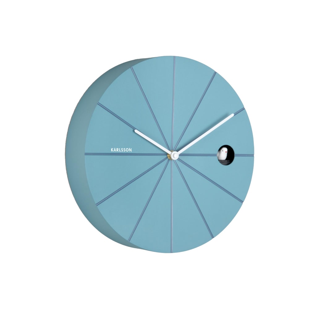 Horloge murale plastique bleu 28x28x28cm