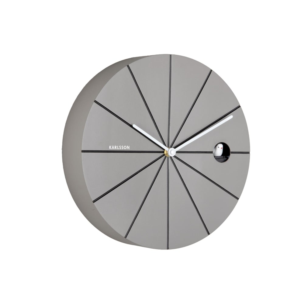 Horloge murale plastique gris 28x28x28cm