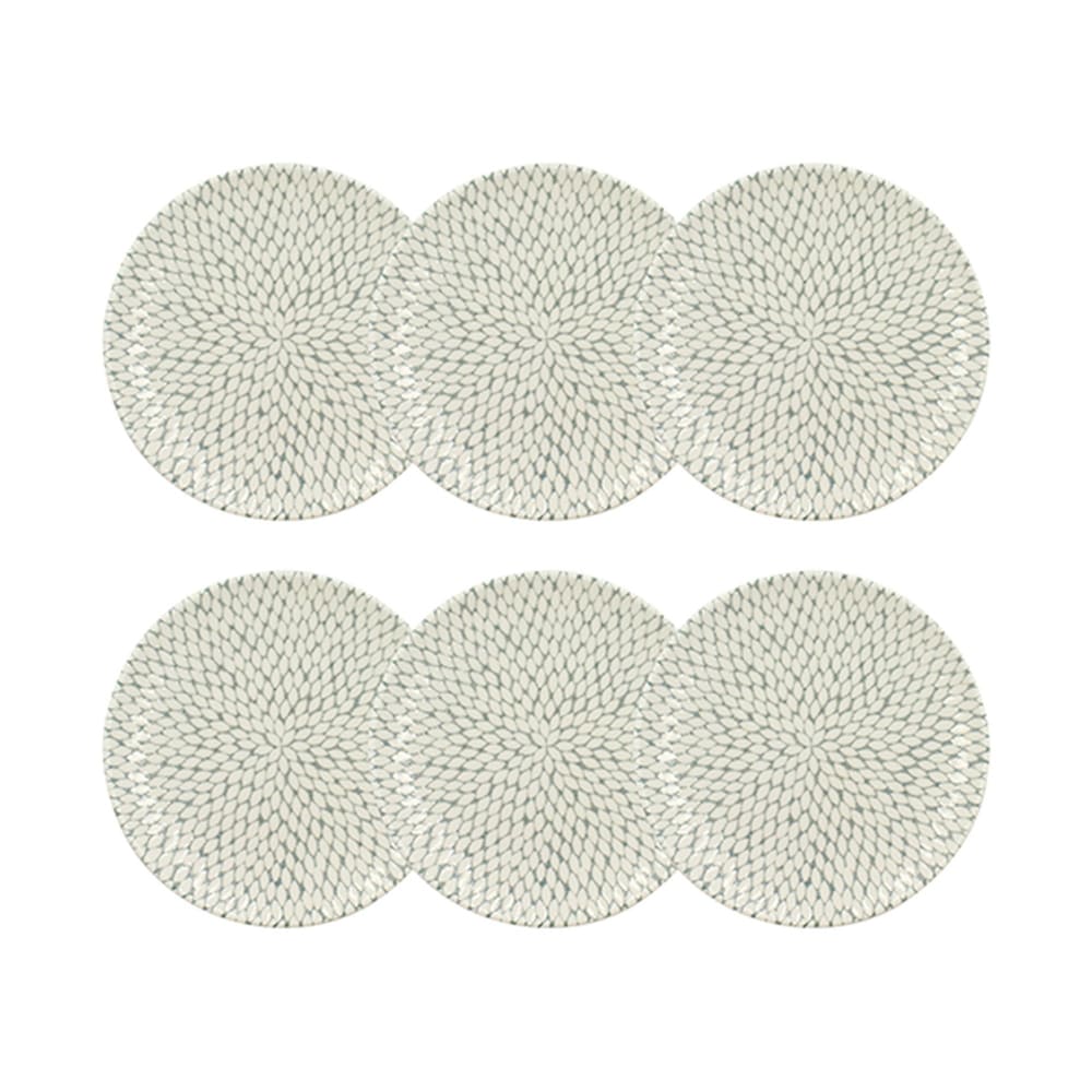 Lot de 6 assiettes à dessert à motif en porcelaine 20cm Lot de 6 assiettes à dessert à motif en porcelaine 20cm