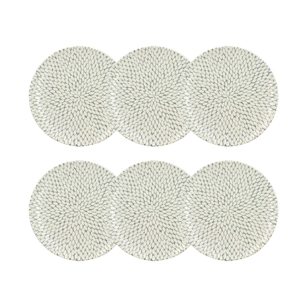 Lot de 6 assiettes plates à motif en porcelaine 27cm