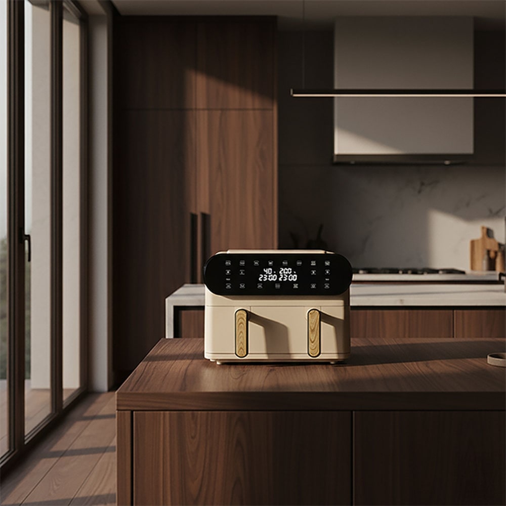 Friteuse sans huile double cuve 11L crème