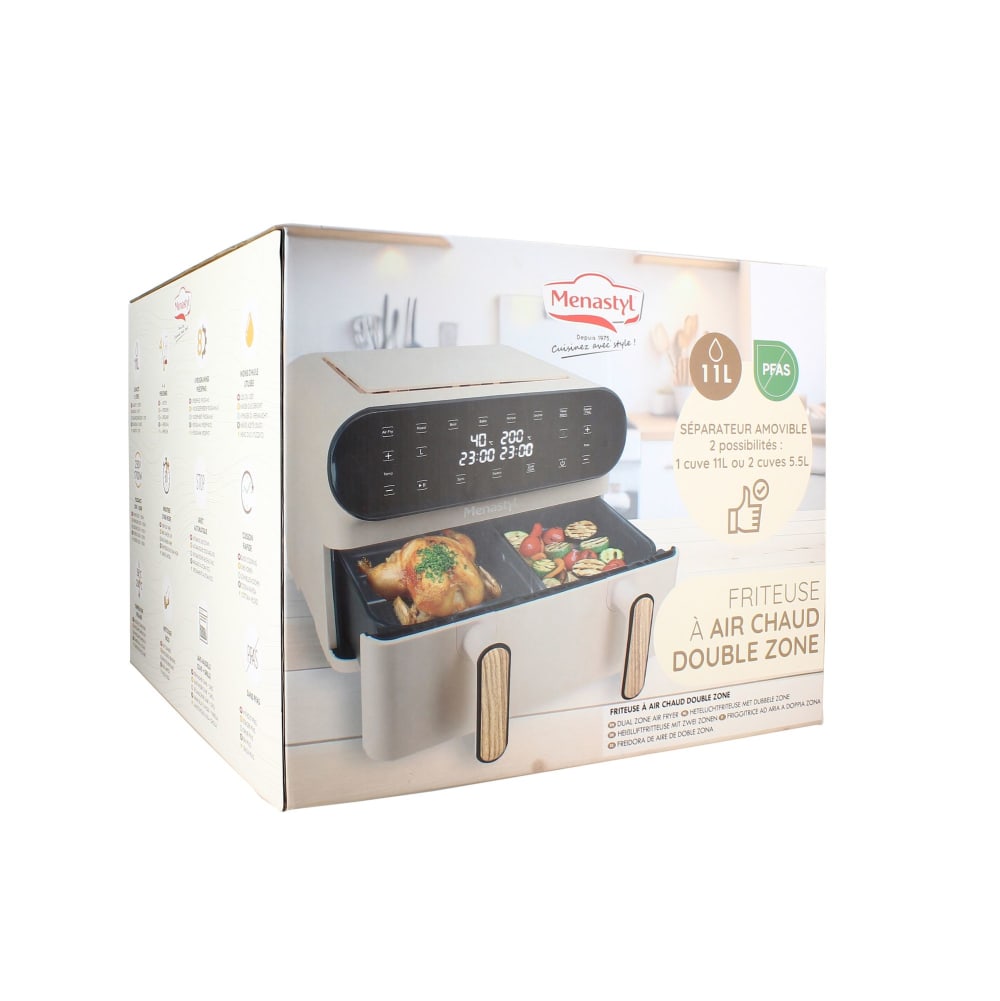 Friteuse sans huile double cuve 11L crème - Maisons du Monde
