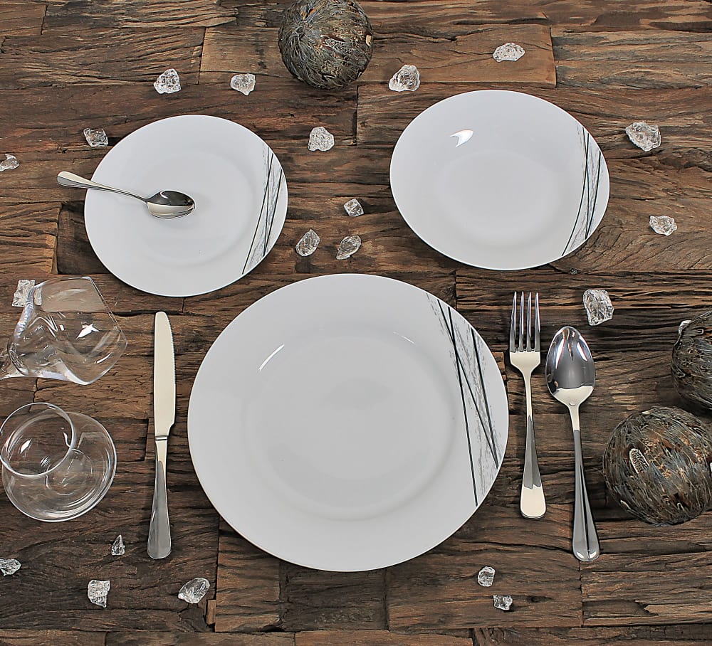 Service de table 36 pièces en porcelaine blanche - Maisons du Monde