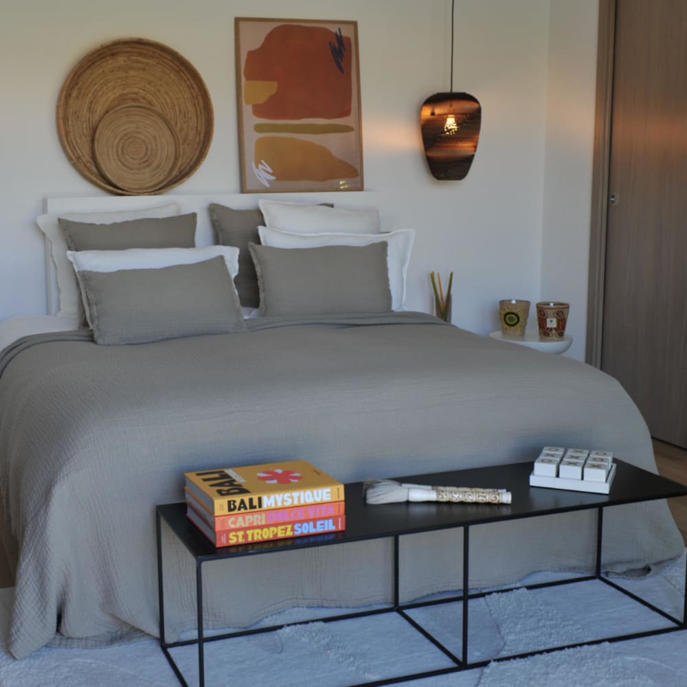 dessus de lit en coton