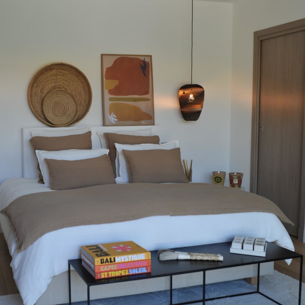 Edredon en coton et lin Gaufré Cannelle 85X200 CM