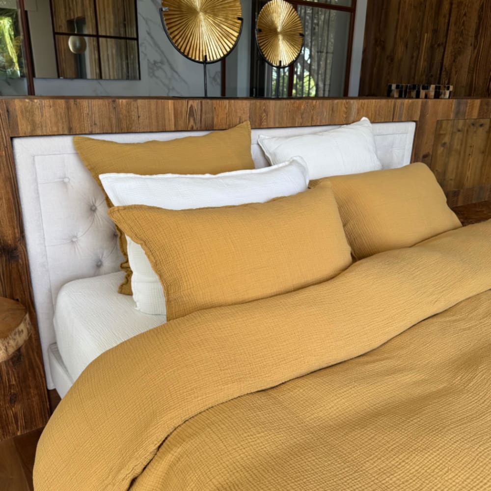 Housse de couette gaze de coton curry 260X240 CM — vue 3