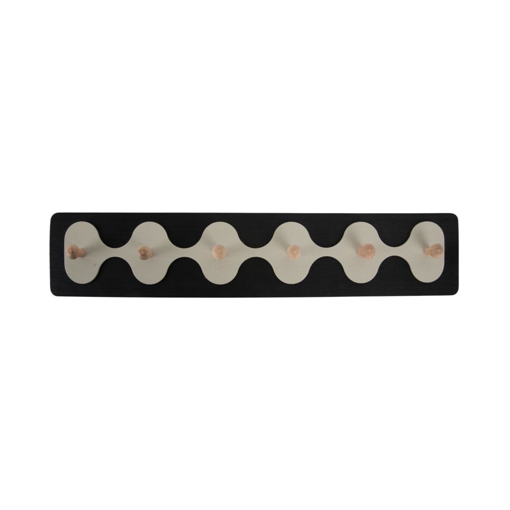Porte-manteau mdf noir 60x4.5x11.5cm — vue 3