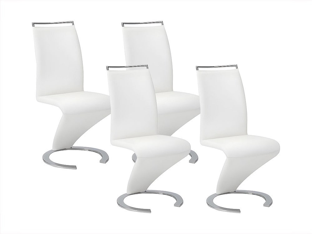 Lot de 4 chaises simili blanc Lot de 4 chaises simili blanc