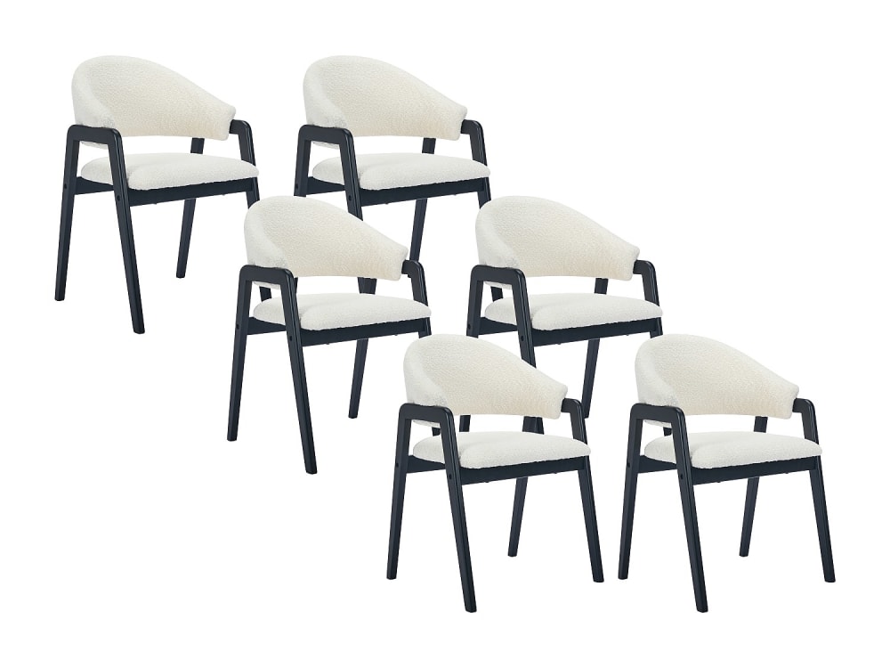 Lot de 6 chaises bois blanc Lot de 6 chaises bois blanc