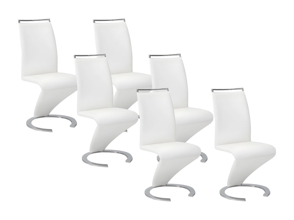 Lot de 6 chaises simili blanc Lot de 6 chaises simili blanc