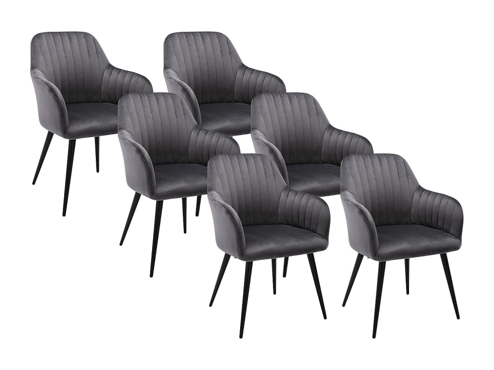 chaise velours gris anthracite