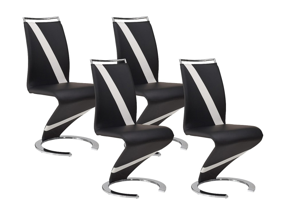 Lot de 4 chaises simili - cuir