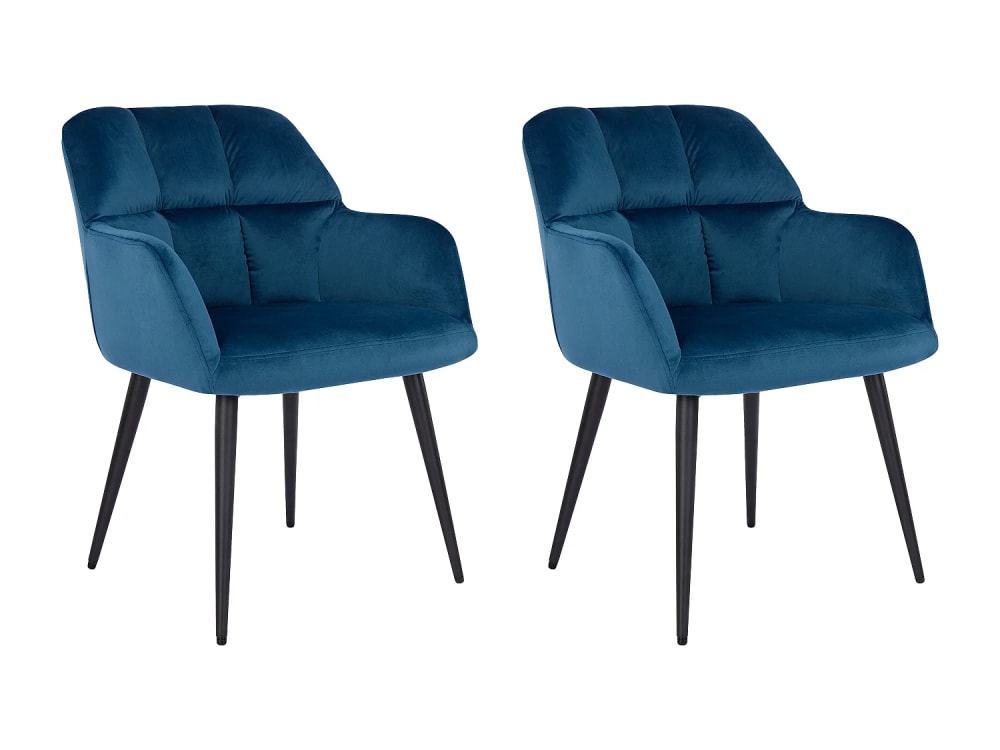 Lot de 2 chaises velours bleu Lot de 2 chaises velours bleu