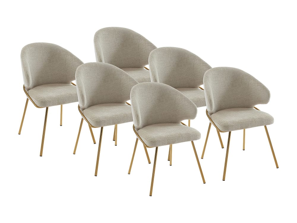 Lot de 6 chaises polyester beige Lot de 6 chaises polyester beige