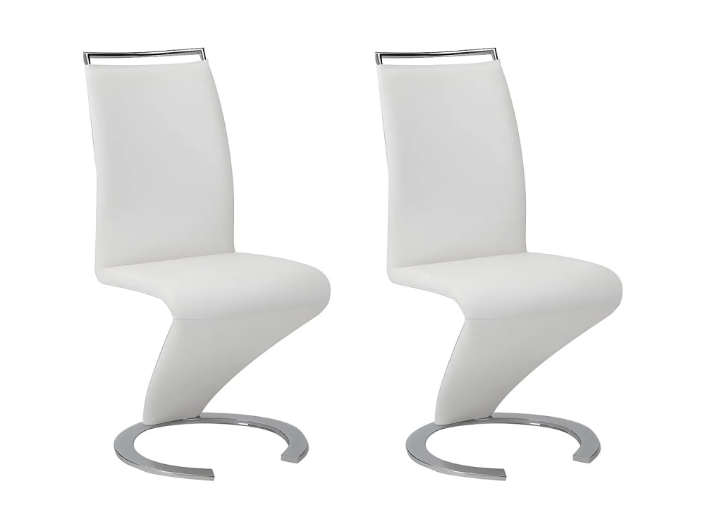 Lot de 2 chaises simili blanc Lot de 2 chaises simili blanc