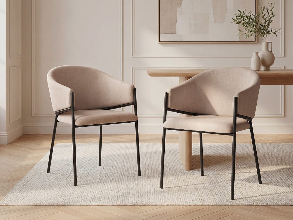 Lot de 6 chaises polyester beige