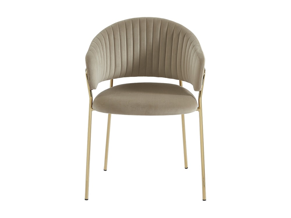Lot de 2 chaises polyester beige Lot de 2 chaises polyester beige