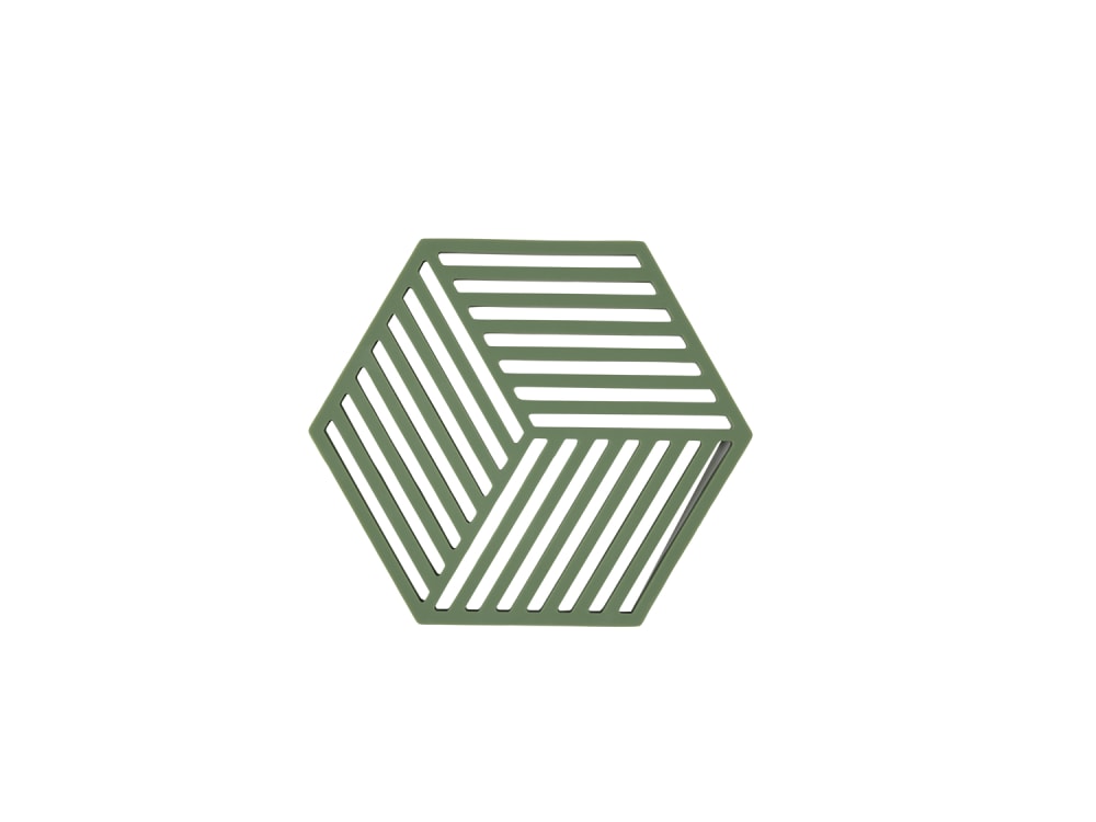 Dessous-de-plat en silicone vert foncé 16 x 14 x 0,9 cm