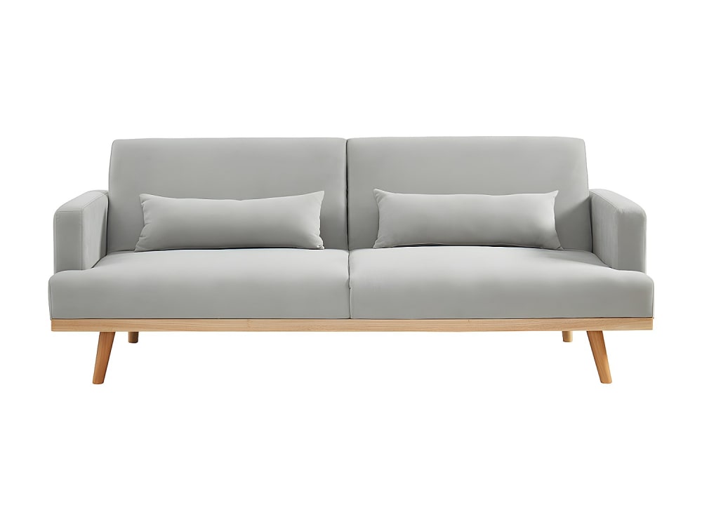 Canapé convertible polyester 3 places gris clair} Canapé convertible polyester 3 places gris clair}