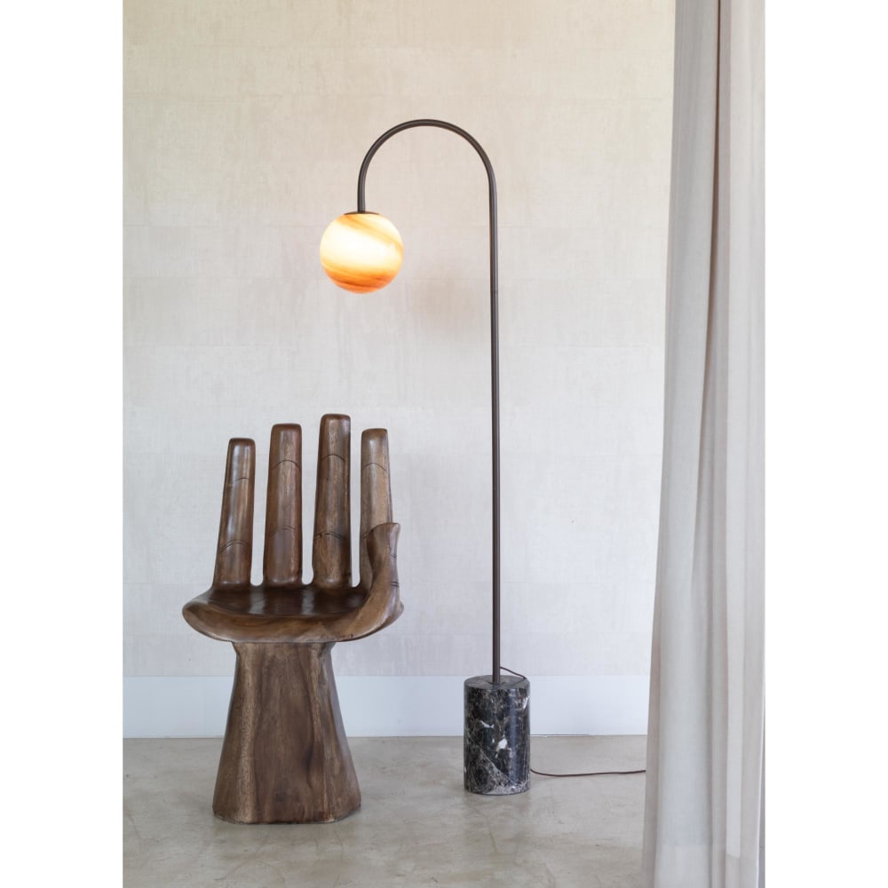 Lampadaire marbre brun 20x42x163cm — vue 3