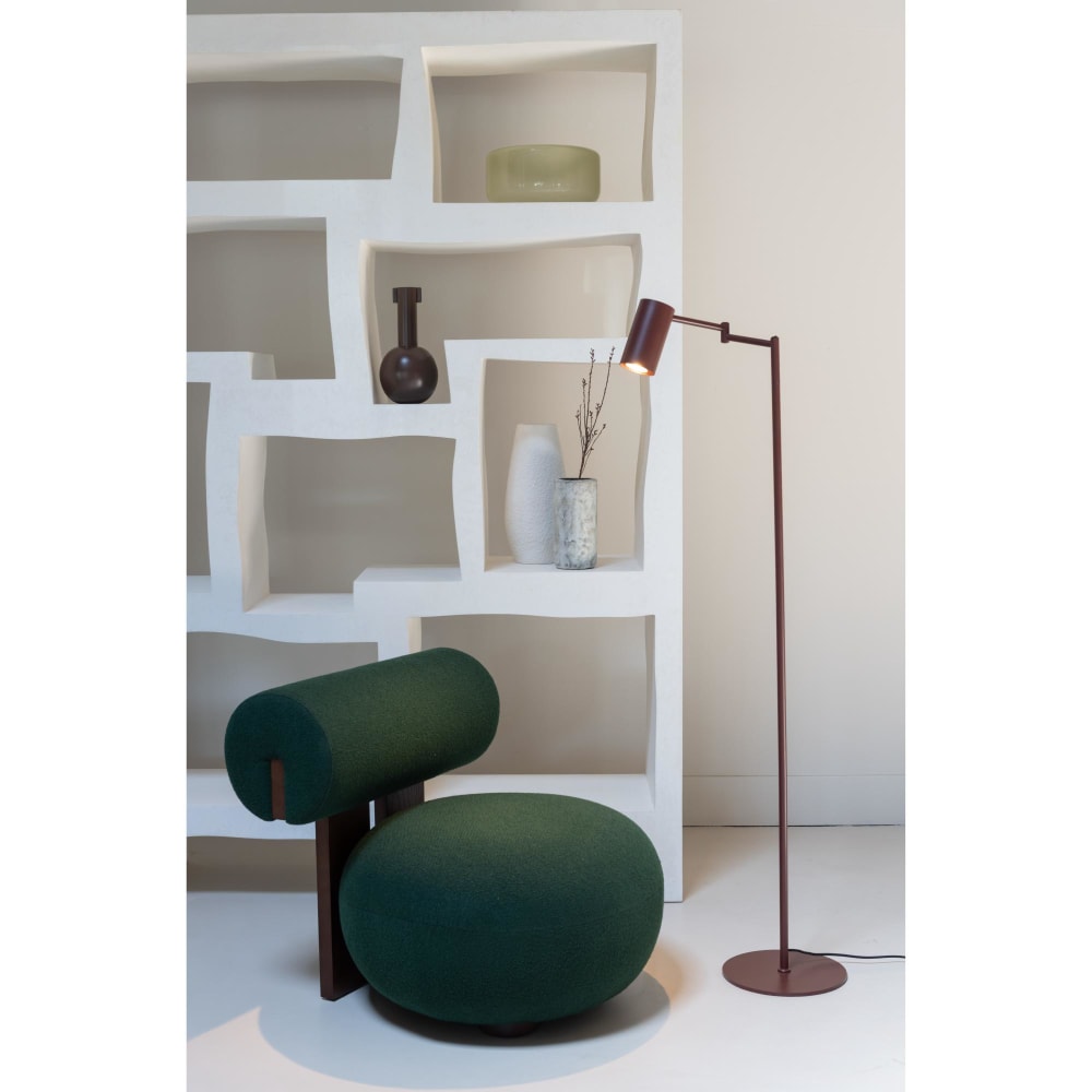 Lampadaire métal rouge 53x28x154cm
