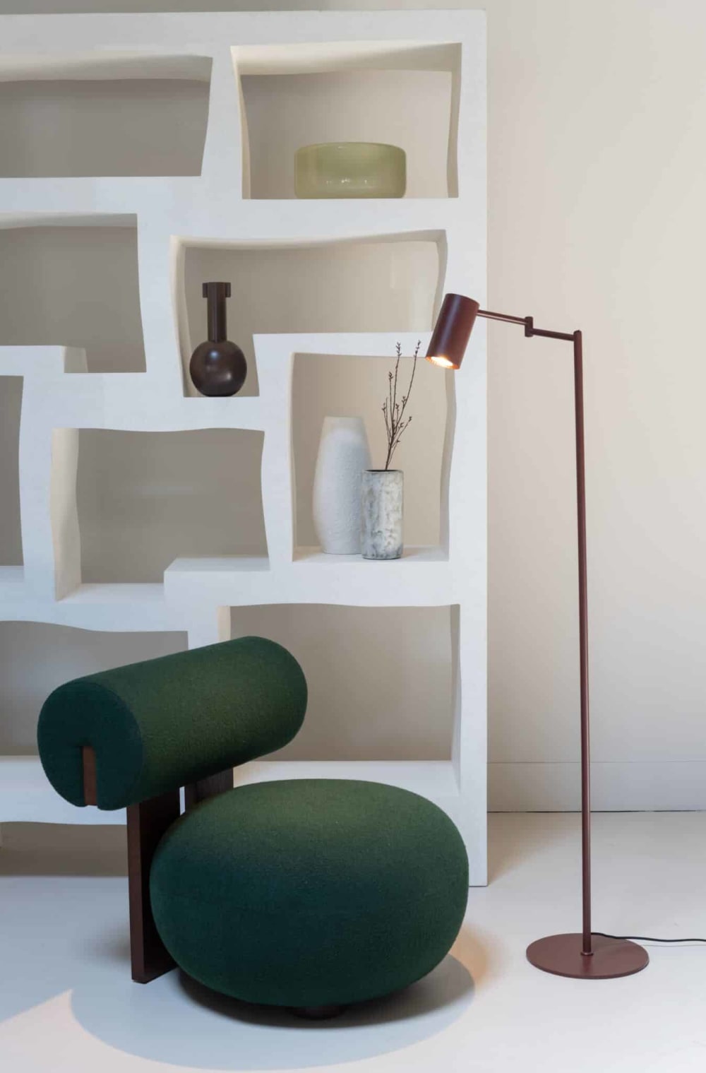 Lampadaire métal rouge 53x28x154cm — vue 4