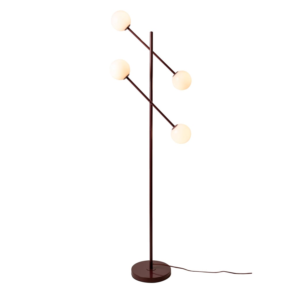 Lampadaire métal rouge 48x26x170cm