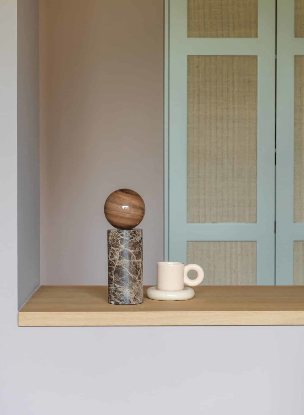 Lampe de table marbre brun ø12cm — vue 4
