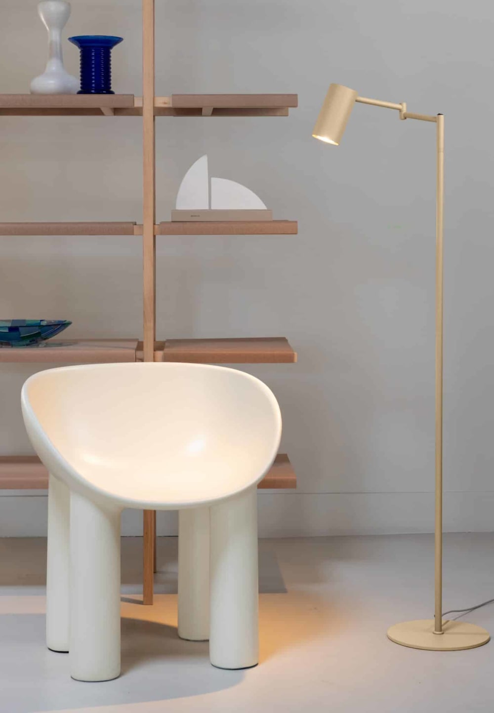 Lampadaire métal beige 53x28x154cm — vue 4