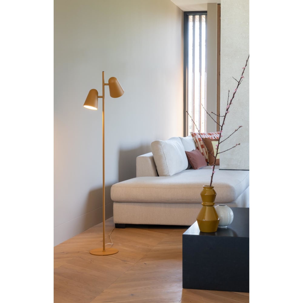 Lampadaire métal jaune 28x28x145cm — vue 3