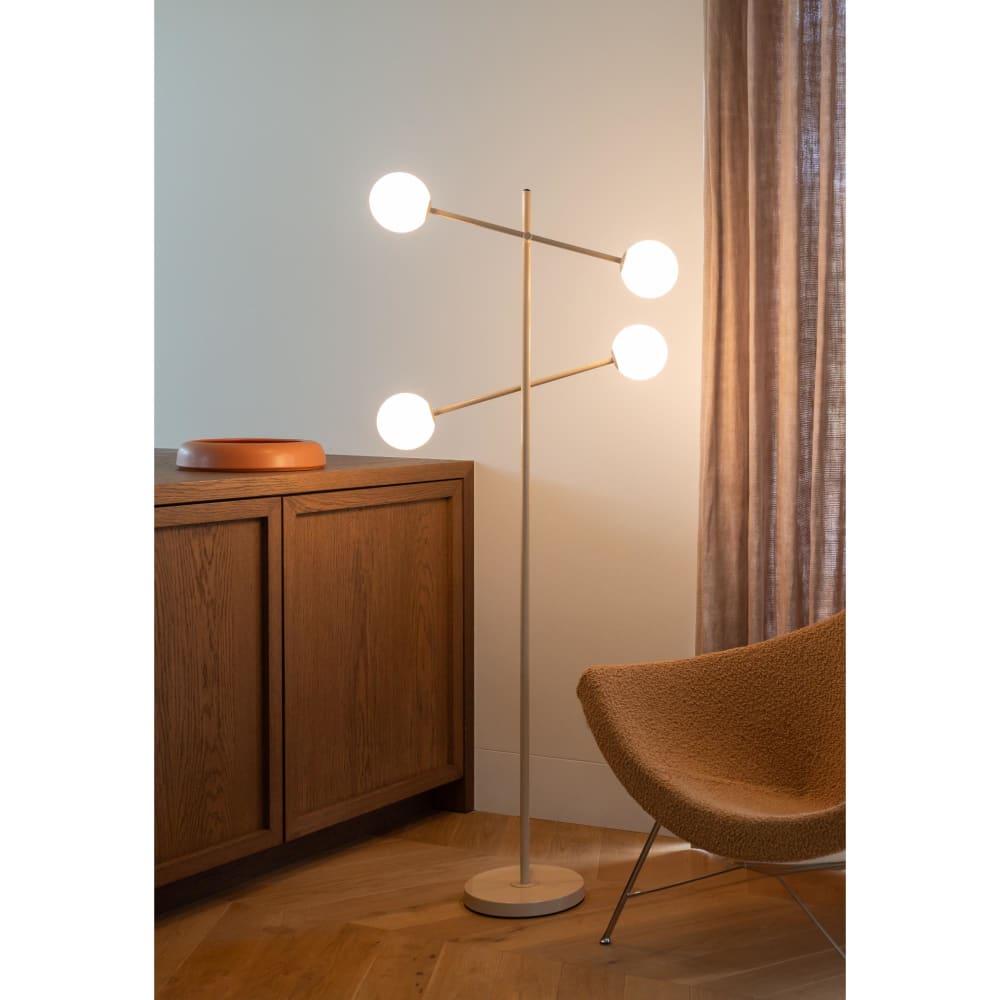 Lampadaire métal beige 48x26x170cm — vue 3