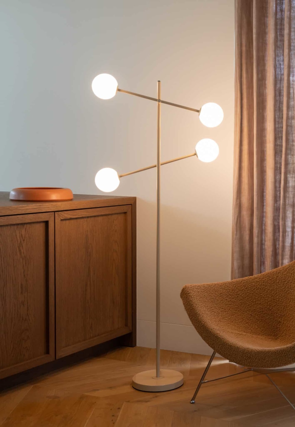 Lampadaire métal beige 48x26x170cm — vue 4