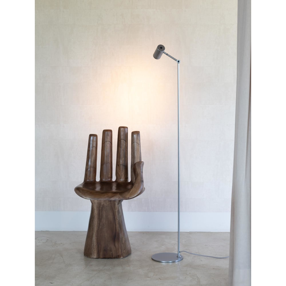 Stehleuchte aus Metall, silber, 22x22x134cm - Maisons Du Monde
