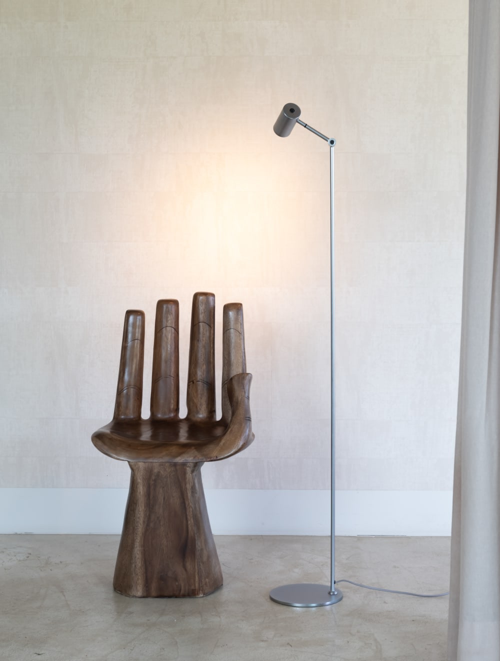 Lampadaire métal argent 22x22x134cm — vue 4