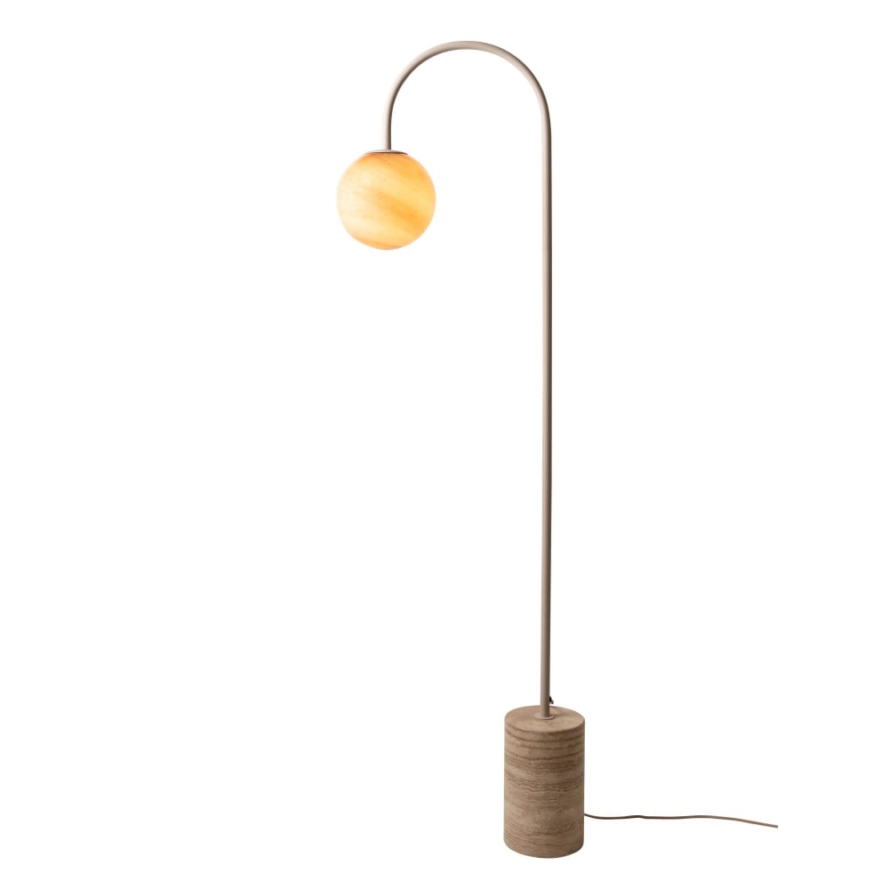 Lampadaire travertin brun 20x42x163cm