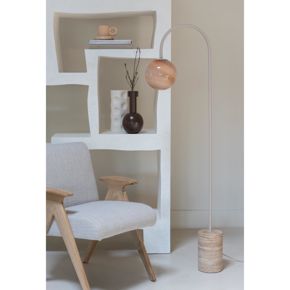 Lampadaire travertin brun 20x42x163cm — vue 3